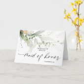 Carte Eucalyptus à ma servante du Merci Mariage d'honneu (Fleur jaune)