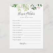 Carte Eucalyptus Baby shower simple Hopes & Wings (Devant)