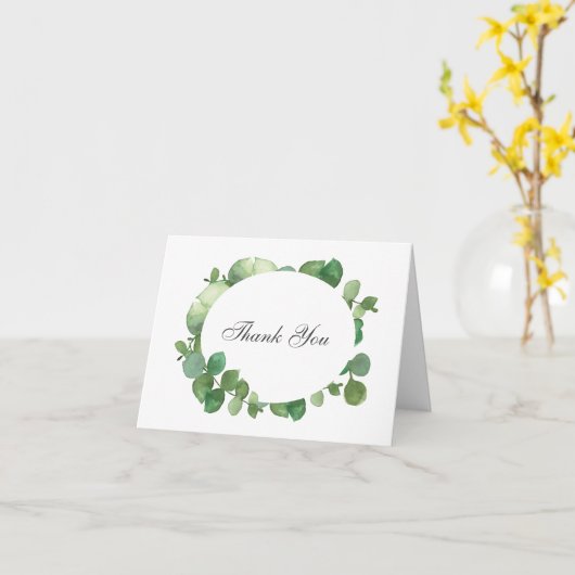Carte Eucalyptus Boho Merci de verdure (Fleur jaune)
