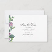 Carte Eucalyptus Botanical Script Wedding Enregistrer la (Devant)