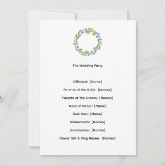 Carte Eucalyptus Botanical Wedding Ceremony Program