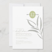 Carte Eucalyptus Couleur Tones Fête des mariées vert ID9 (Devant)