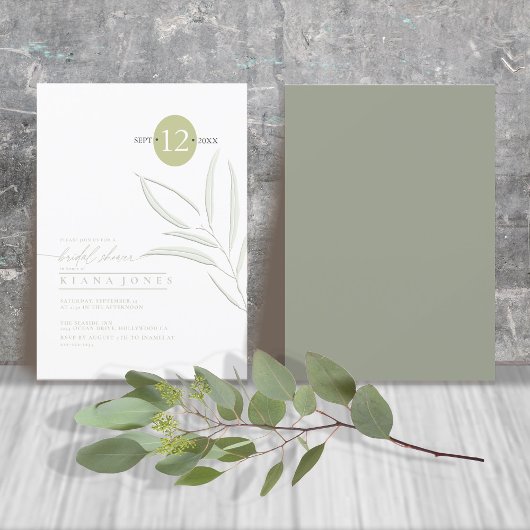 Carte Eucalyptus Couleur Tones Fête des mariées vert ID9