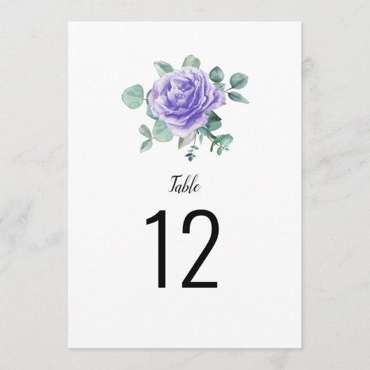 Carte Eucalyptus en fleurs violettes Numéro de tableau (Devant)