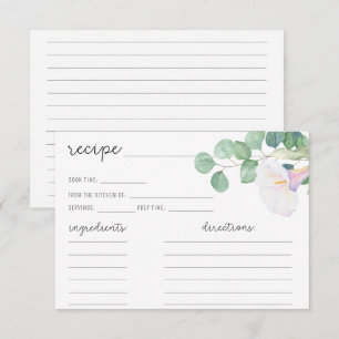 Carte Eucalyptus et calla blanche - Fiche de recette