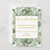 CARTE EUCALYPTUS FEAF GOLD SAGE CARRÉ ENREGISTRER LA DAT (Devant)