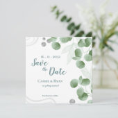 Carte Eucalyptus Feuilles mariage Sauvez la date (Debout devant)