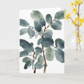 Carte Eucalyptus - Fleurs aquarelle (Fleur jaune)