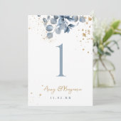 Carte Eucalyptus Gold Parties scintillant Code 01 table (Debout devant)