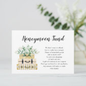 Carte Eucalyptus Greenery Luggage Honeymoon Fund (Debout devant)