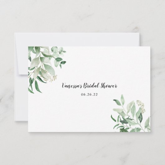 Carte Eucalyptus Greenery Luggage Honeymoon Fund (Dos)