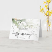 Carte Eucalyptus Joyeux 1er anniversaire pour mari (Fleur jaune)