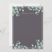 Carte Eucalyptus Lilac Mariage gris invite (Dos)