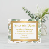 CARTE EUCALYPTUS LUXE OR BOTANIQUE SAUVER LA DATE (Debout devant)