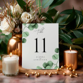 Carte Eucalyptus Mariage de verdure Numéros de tableau