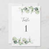 Carte Eucalyptus Mariage de verdure Tableau Numéro 1 Siè (Devant)