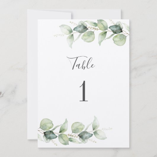 Carte Eucalyptus Mariage de verdure Tableau Numéro 1 Siè (Devant)