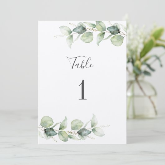 Carte Eucalyptus Mariage de verdure Tableau Numéro 1 Siè (Debout devant)