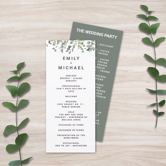 Carte Eucalyptus Minimaliste Contemporain