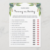 Carte Eucalyptus moderne Couples Douche maman ou papa (Devant)