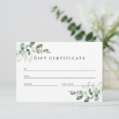 Carte Eucalyptus QR Code Certificat cadeau d'entreprise (Debout devant)