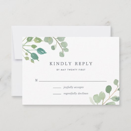 Carte Eucalyptus RSVP (Devant)
