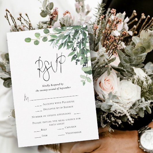 Carte Eucalyptus RSVP moderne