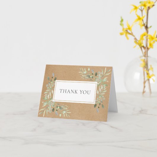 Carte Eucalyptus rustique Merci de verdure (Fleur jaune)