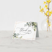 Carte Eucalyptus simple Feuille vert or (Fleur jaune)