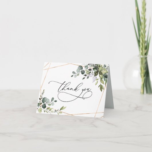 Carte Eucalyptus simple Feuille vert or (Devant)