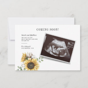 Carte Eucalyptus Tournesol Pregnant Sonogramme Révélatio