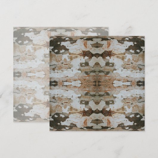 Carte Eucalyptus Tree Bark Photo Closeup With Pattern (Devant / Derrière)