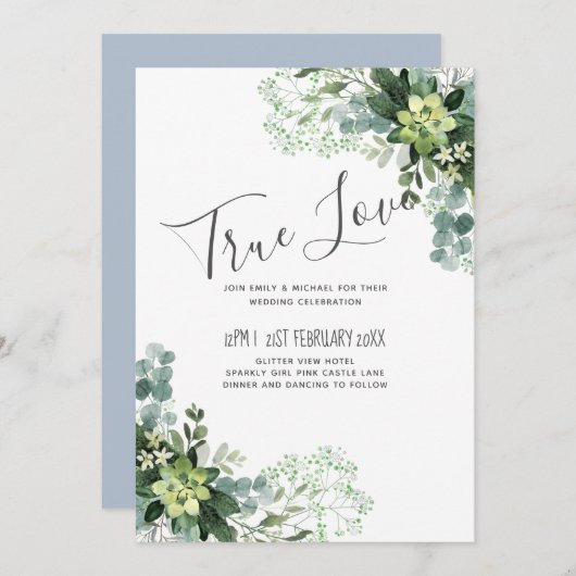 Carte Eucalyptus Verdure Mariage Foliage Bébés Respirer (Devant / Derrière)