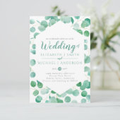 Carte Eucalyptus Verdure Mariage Inviter Envelope PETITE (Debout devant)