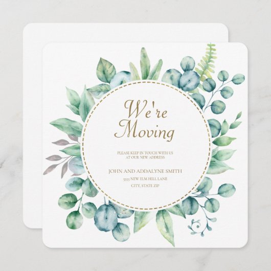 Carte Eucalyptus vert Feuille Changer d'adresse (Devant / Derrière)