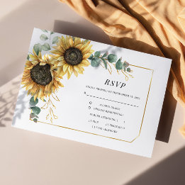 Carte Eucalyptus Vert tournesol Géométrique Or RSVP