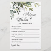 Carte Eucalyptus Watercolor Wings & Advice Card (Devant)