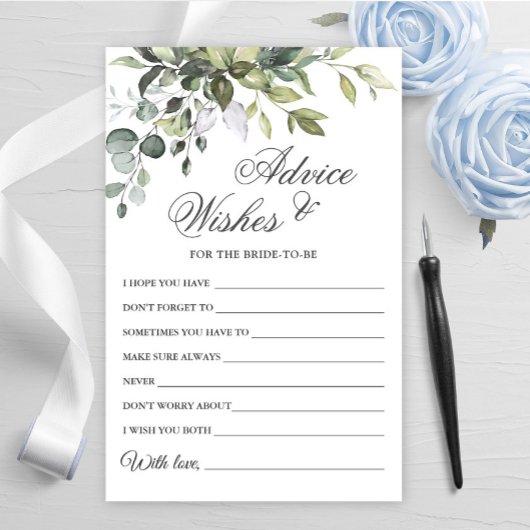 Carte Eucalyptus Watercolor Wings & Advice Card