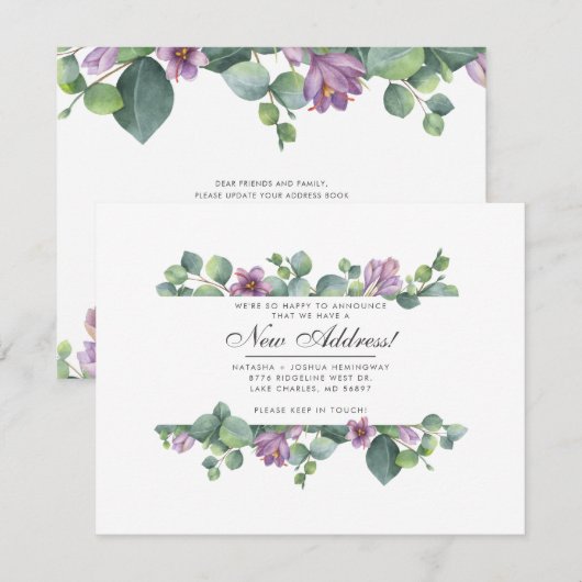 Carte Eucalyptus Weve Moved Nouvelle adresse Botanique M (Devant / Derrière)