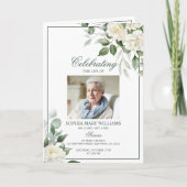 Carte Eucalyptus White Photo Memorial Funérailles Progra (Devant)