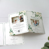 Carte Eucalyptus White Photo Memorial Funérailles Progra