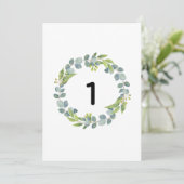 Carte Eucalyptus Wreath Botanical Wedding Table Number C (Debout devant)