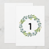 Carte Eucalyptus Wreath Botanical Wedding Table Number C (Devant / Derrière)