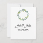 Carte Eucalyptus Wreath Wedding Thank You Card (Devant)