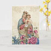 Carte Eucharistie religieuse de Vierge Marie de jour de (Fleur jaune)