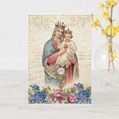 Carte Eucharistie religieuse de Vierge Marie de jour de (Fleur jaune)