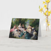 Carte Eugenie a entouré par son Dame-dans-Attente (Fleur jaune)