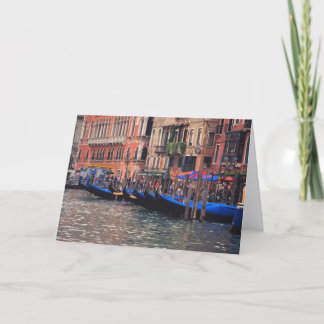 Carte Europe, Italie, Venise, gondoles dans le canal