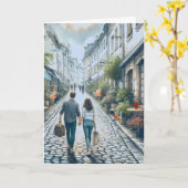 Carte Europe Voyage en couple (Fleur jaune)