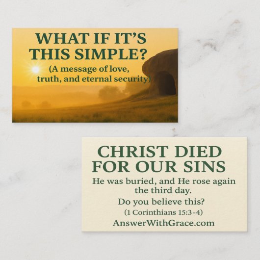 Carte Evangile : grâce qui épargne (Devant / Derrière)